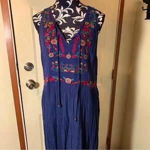 Umgee Brand Boho Maxi Sleeveless Dress Size XL